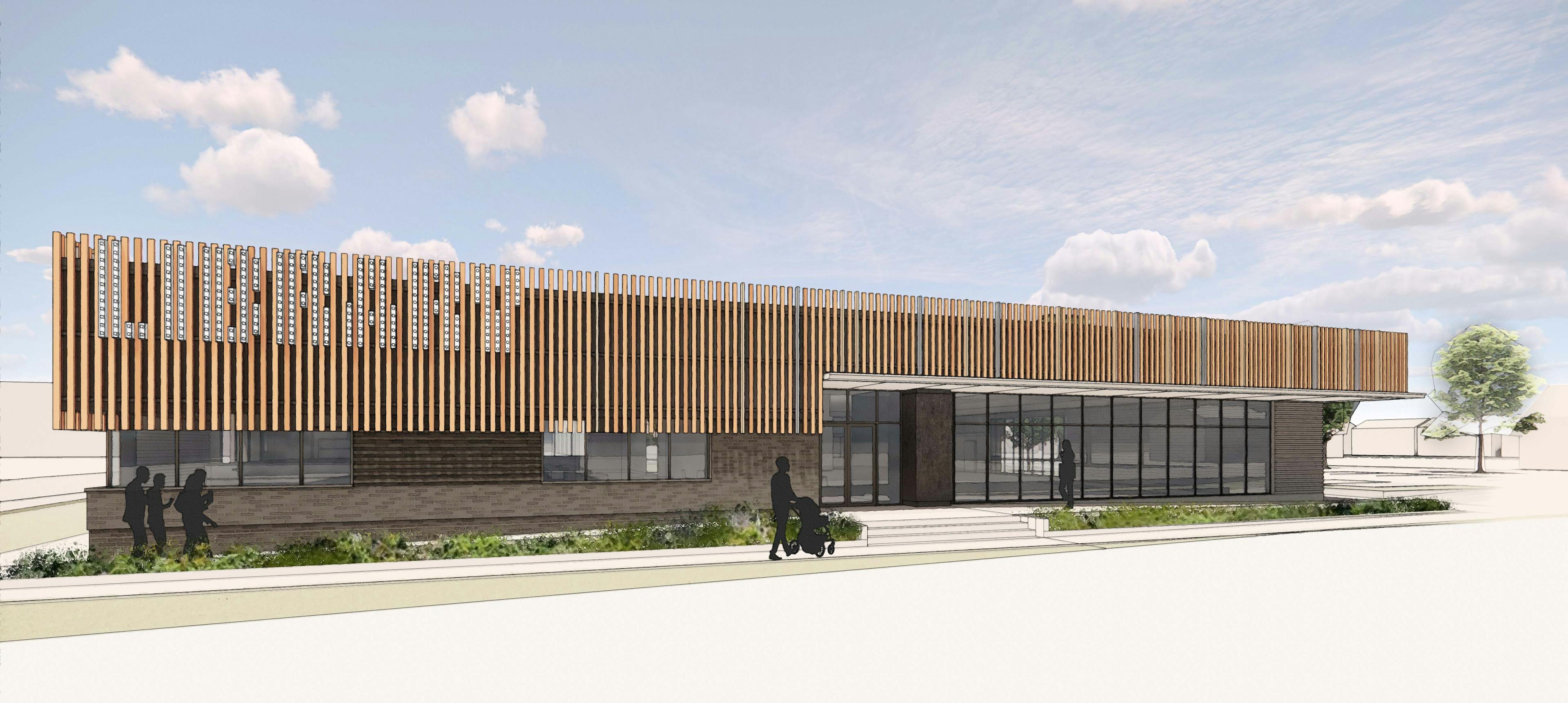 rendering of new rockport branch of the cleveland public library